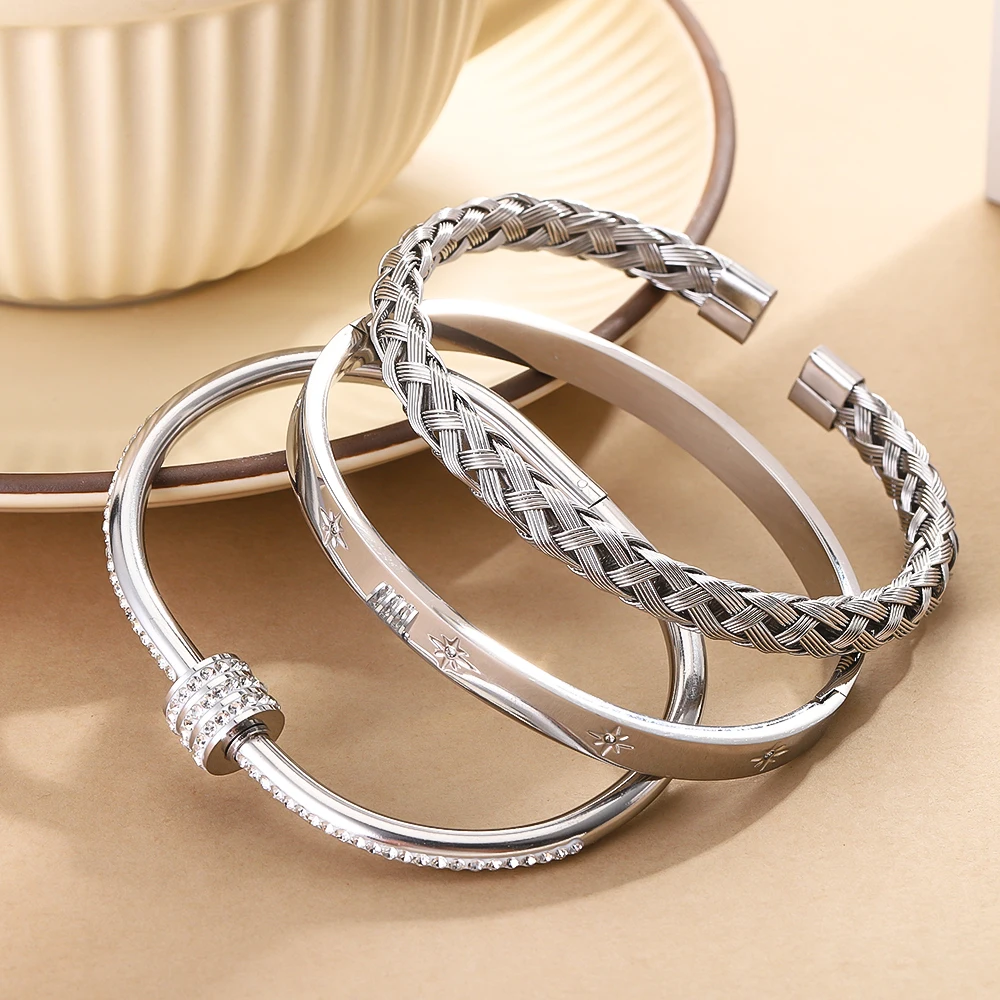 3Pcs/Set Stainless Steel Women's Bracelet , Waterproof Jewelry, Exquisite Holiday Gift
3Pcs/Set Stainless Steel Women's Bracelet , Waterproof Jewelry, Exquisite Holiday Gift