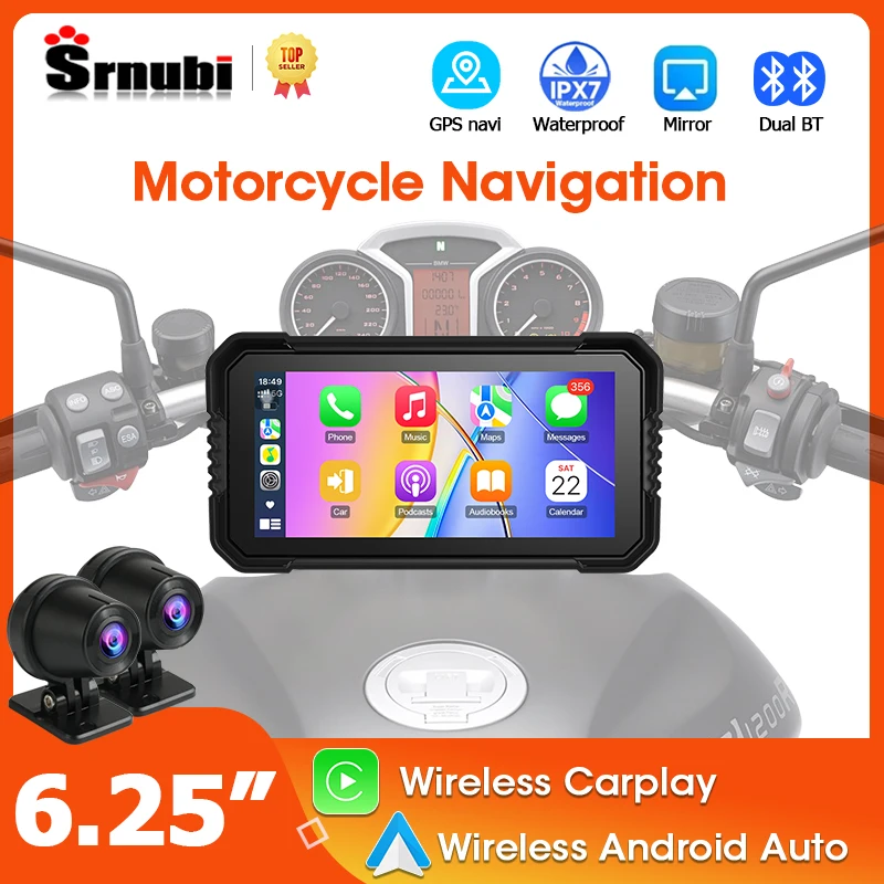Srnubi 6,25-дюймовый мотоциклетный видеорегистратор или плеер, навигация, GPS CarPlay, Android Auto, 1080P, камера, двойной Bluetooth с давлением в шинах для мотоциклов
Srnubi 6,25-дюймовый мотоциклетный видеорегистратор или плеер, навигация, GPS CarPlay, Android Auto, 1080P, камера, двойной Bluetooth с давлением в шинах для мотоциклов
