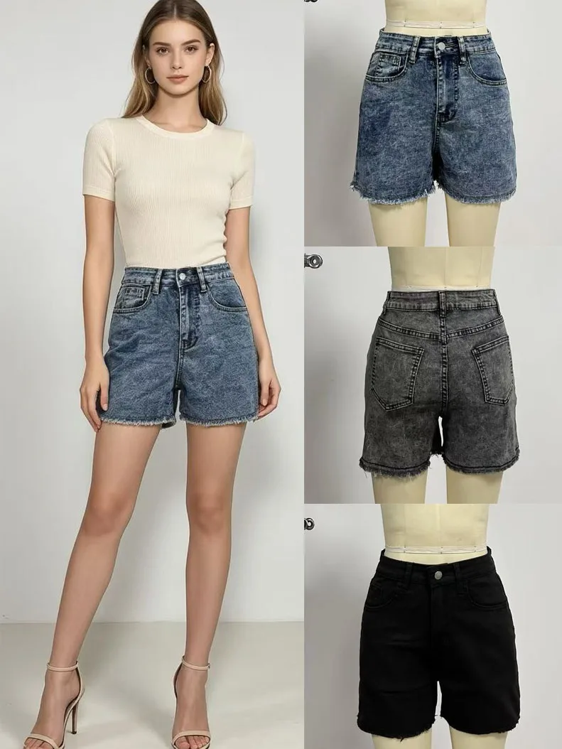 High Waist Stretchy Straight Leg Women's Denim Shorts Cotton Blend Spring Summer Fashion Ladies' Cowboy Shorts
High Waist Stretchy Straight Leg Women's Denim Shorts Cotton Blend Spring Summer Fashion Ladies' Cowboy Shorts