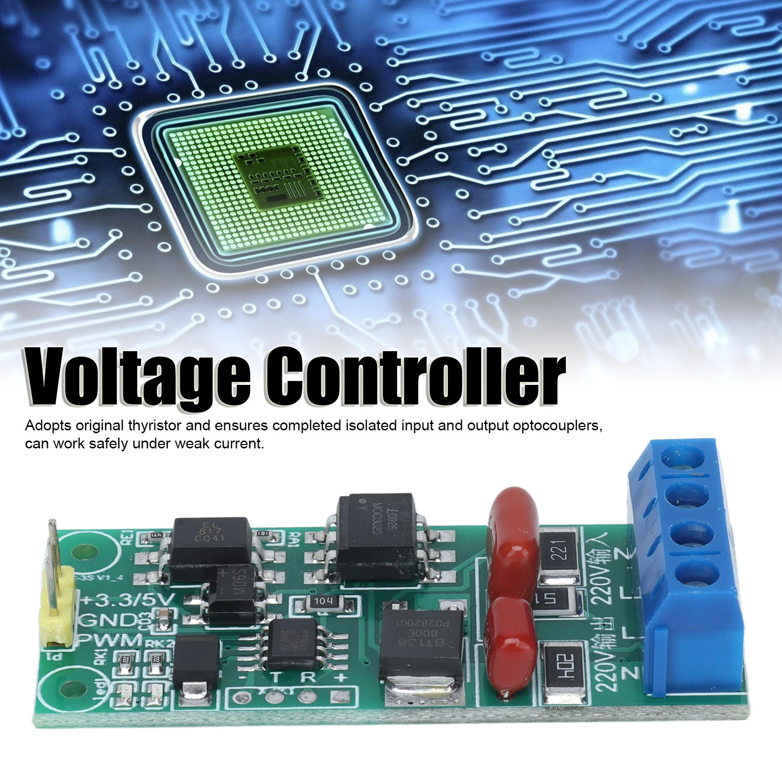 PWM Control Module Power Single Chip Microcomputer Controller Board AC220V YYAC‑3S Voltage Controller Module
PWM Control Module Power Single Chip Microcomputer Controller Board AC220V YYAC‑3S Voltage Controller Module