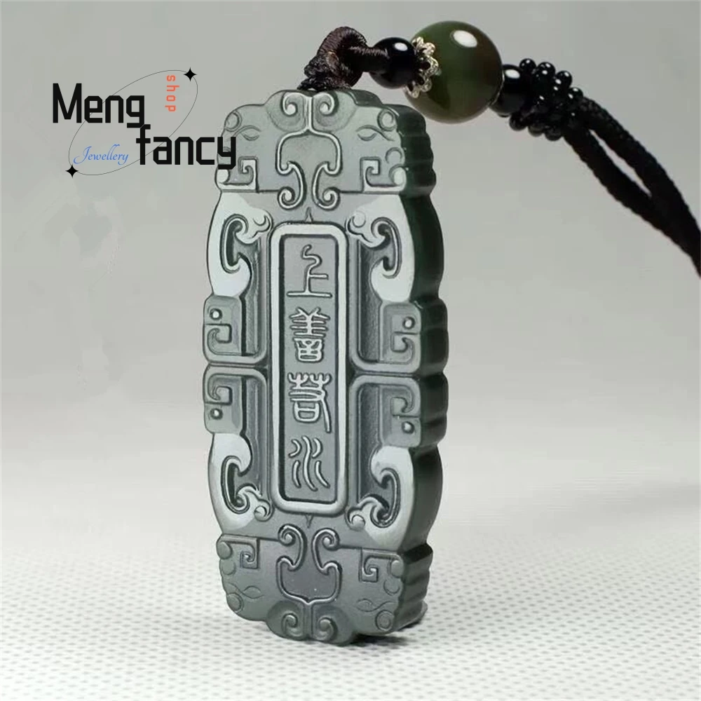 Hetian Jade Green Jade Peace Plaque, Jade Pendant Of "Good Deeds Like Water", Jade Pendant Of Jade Plaques For Men And Women
Hetian Jade Green Jade Peace Plaque, Jade Pendant Of "Good Deeds Like Water", Jade Pendant Of Jade Plaques For Men And Women