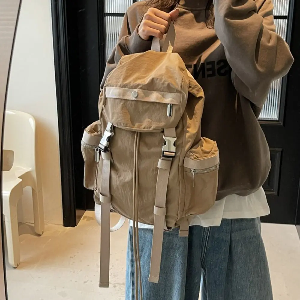 Korean Style Outdoor Drawstring Backpack Solid Color Sports Travel Nylon Backpack Large Capacity Commute Hiking Shoulder Bag
Korean Style Outdoor Drawstring Backpack Solid Color Sports Travel Nylon Backpack Large Capacity Commute Hiking Shoulder Bag