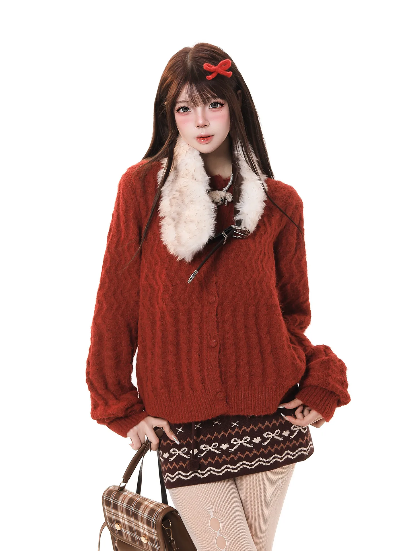 Новогодний красный вязаный свитер с меховым воротником, свободный повседневный женский модный винтажный длинный открытый кардиган
Новогодний красный вязаный свитер с меховым воротником, свободный повседневный женский модный винтажный длинный открытый кардиган