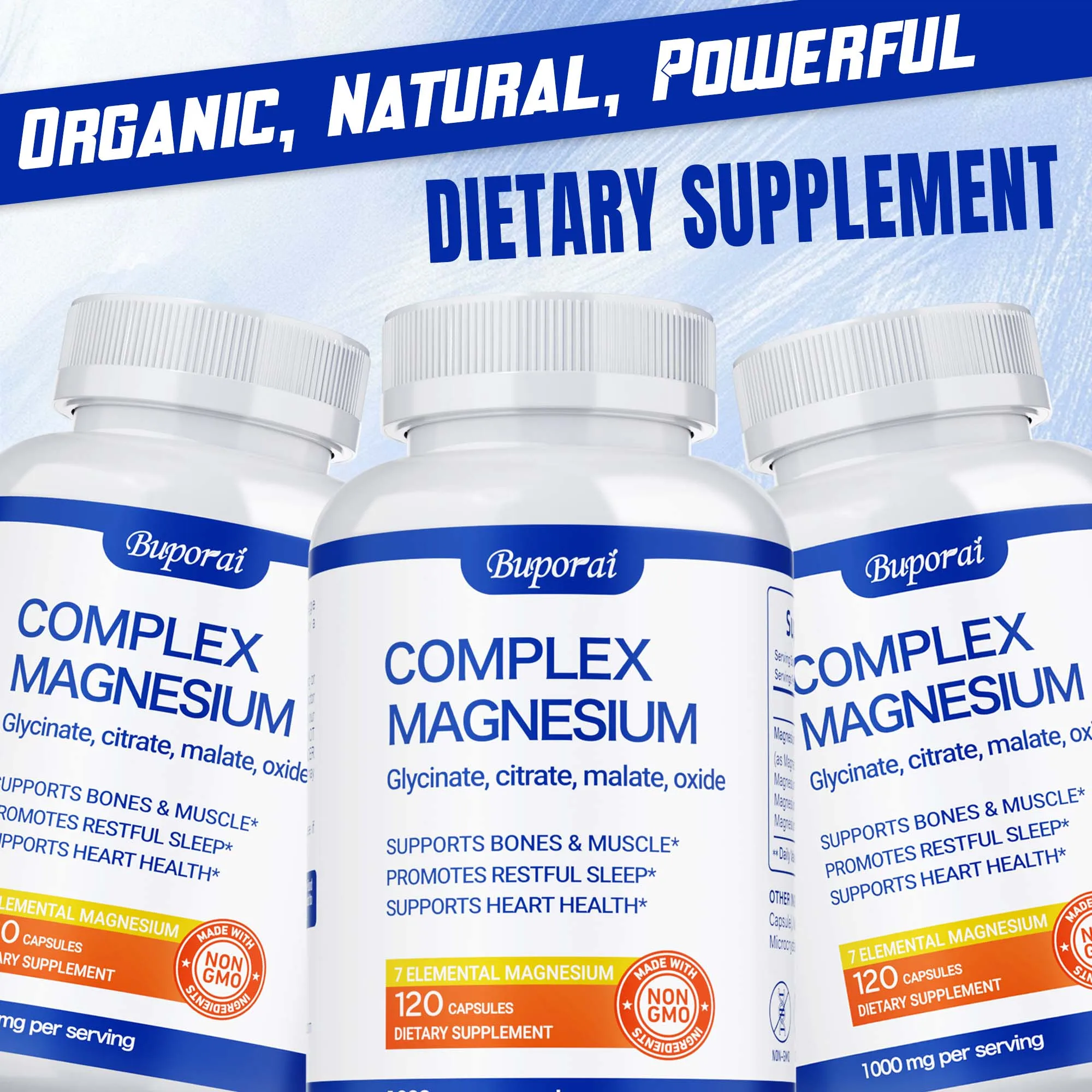 Magnesium Complex Capsules - Reduces Stress and Anxiety, Supports Bone, Muscle and Heart Health, Boosts Immunity, Non-GMO
Magnesium Complex Capsules - Reduces Stress and Anxiety, Supports Bone, Muscle and Heart Health, Boosts Immunity, Non-GMO