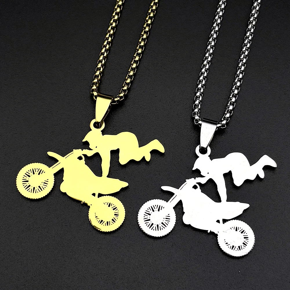 Motocross Rider Pendant Necklace For Women Men Stainless Steel Gold Color Dirt Bike Extreme Sports Theme Chain Jewelry Gifts
Motocross Rider Pendant Necklace For Women Men Stainless Steel Gold Color Dirt Bike Extreme Sports Theme Chain Jewelry Gifts