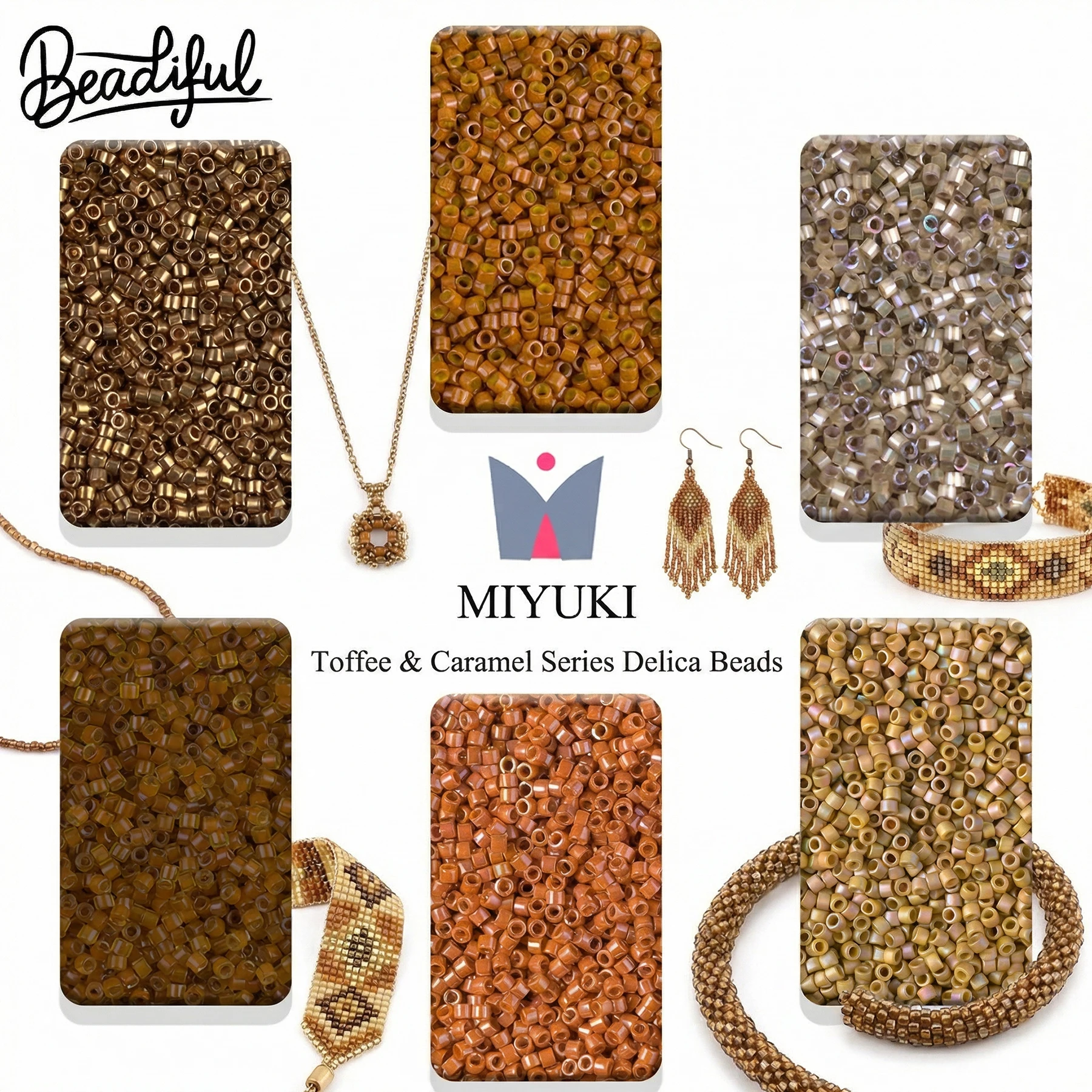 BEADIFUL 10g/2000pcs MIYUKI DELICA BEADS 11/0 - Toffee Caramel Series Japan Glass Seed Beads for DIY Jewelry Crafting
BEADIFUL 10g/2000pcs MIYUKI DELICA BEADS 11/0 - Toffee Caramel Series Japan Glass Seed Beads for DIY Jewelry Crafting