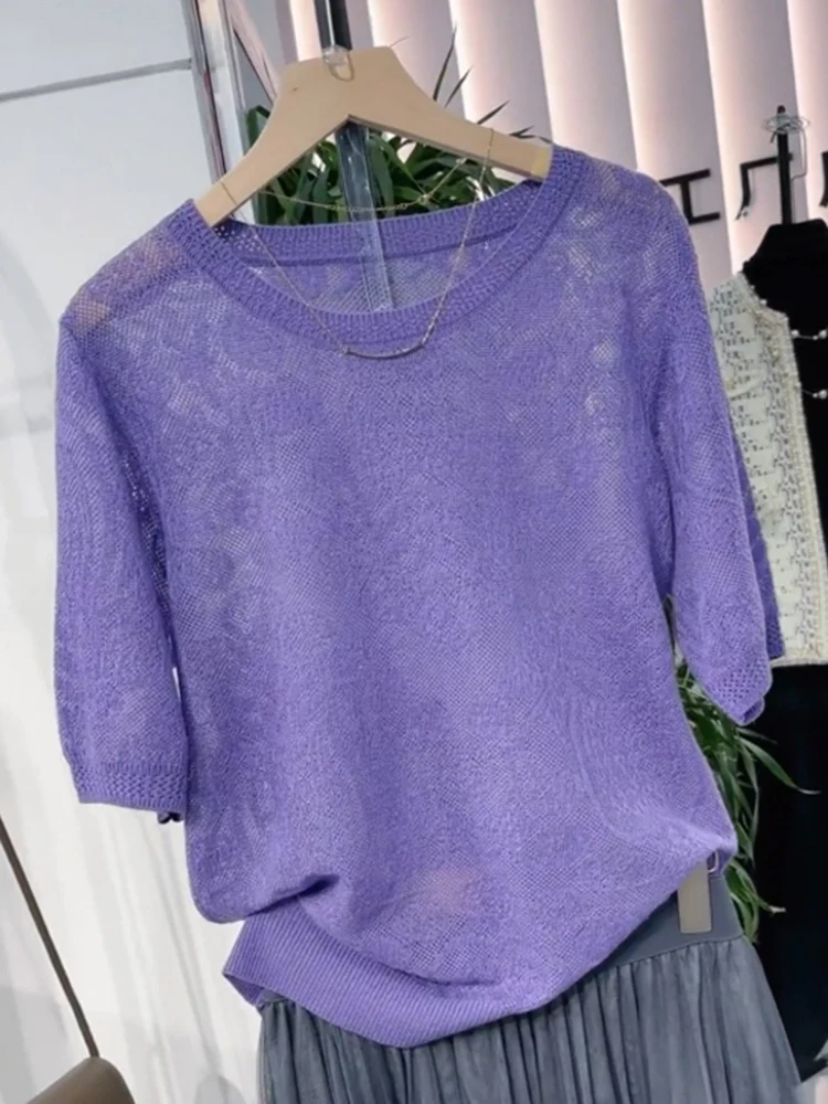 High-End Early Spring Summer Short Sleeve Knitted Base Layer Women's Top Korean Style Cotton Blend Regular Fit Knitwear
High-End Early Spring Summer Short Sleeve Knitted Base Layer Women's Top Korean Style Cotton Blend Regular Fit Knitwear