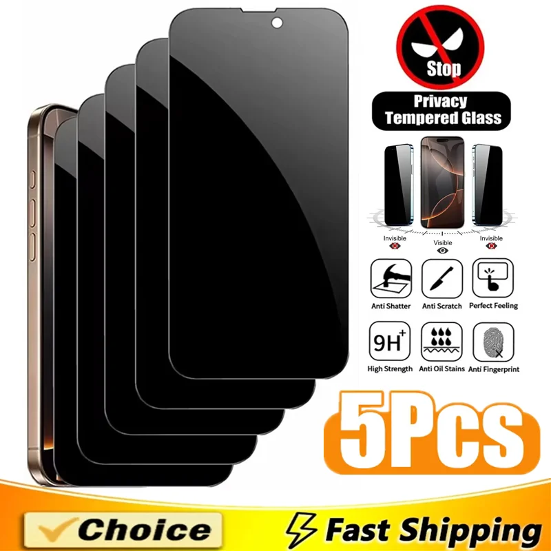 5Pcs Full Cover Privacy Screen Protector For iPhone 15 11 12 13 14 16 Pro Max Mini 8K Anti-spy Glass For iPhone 17 PRO XR XS MAX
5Pcs Full Cover Privacy Screen Protector For iPhone 15 11 12 13 14 16 Pro Max Mini 8K Anti-spy Glass For iPhone 17 PRO XR XS MAX