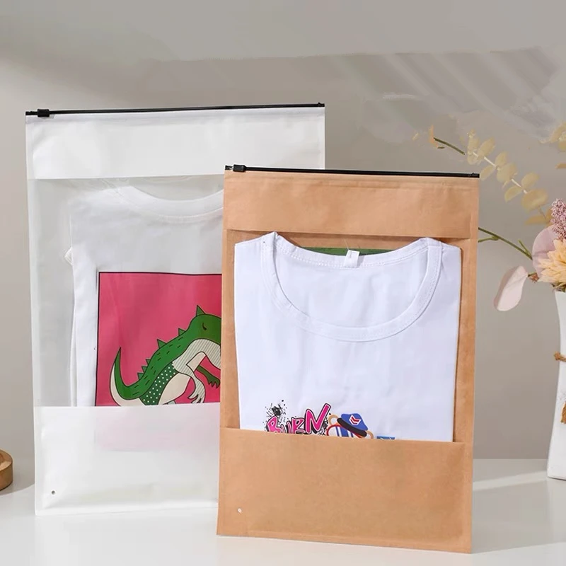 50pcs Thickened Kraft Paper Zipper Bag Brown White Clothing Store Packaging Bags Transparent Window Zip Lock Bag
50pcs Thickened Kraft Paper Zipper Bag Brown White Clothing Store Packaging Bags Transparent Window Zip Lock Bag