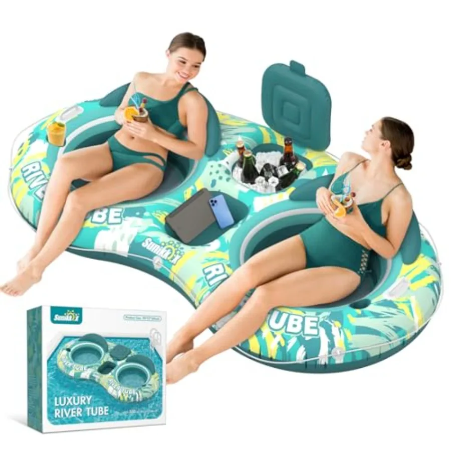 5-in-1 Pool Floats Adult Heavy Duty River Tube 2 Person Water Lounge Tanning Pool with Backrests Built-in Cooler Cup Holders De
5-in-1 Pool Floats Adult Heavy Duty River Tube 2 Person Water Lounge Tanning Pool with Backrests Built-in Cooler Cup Holders De