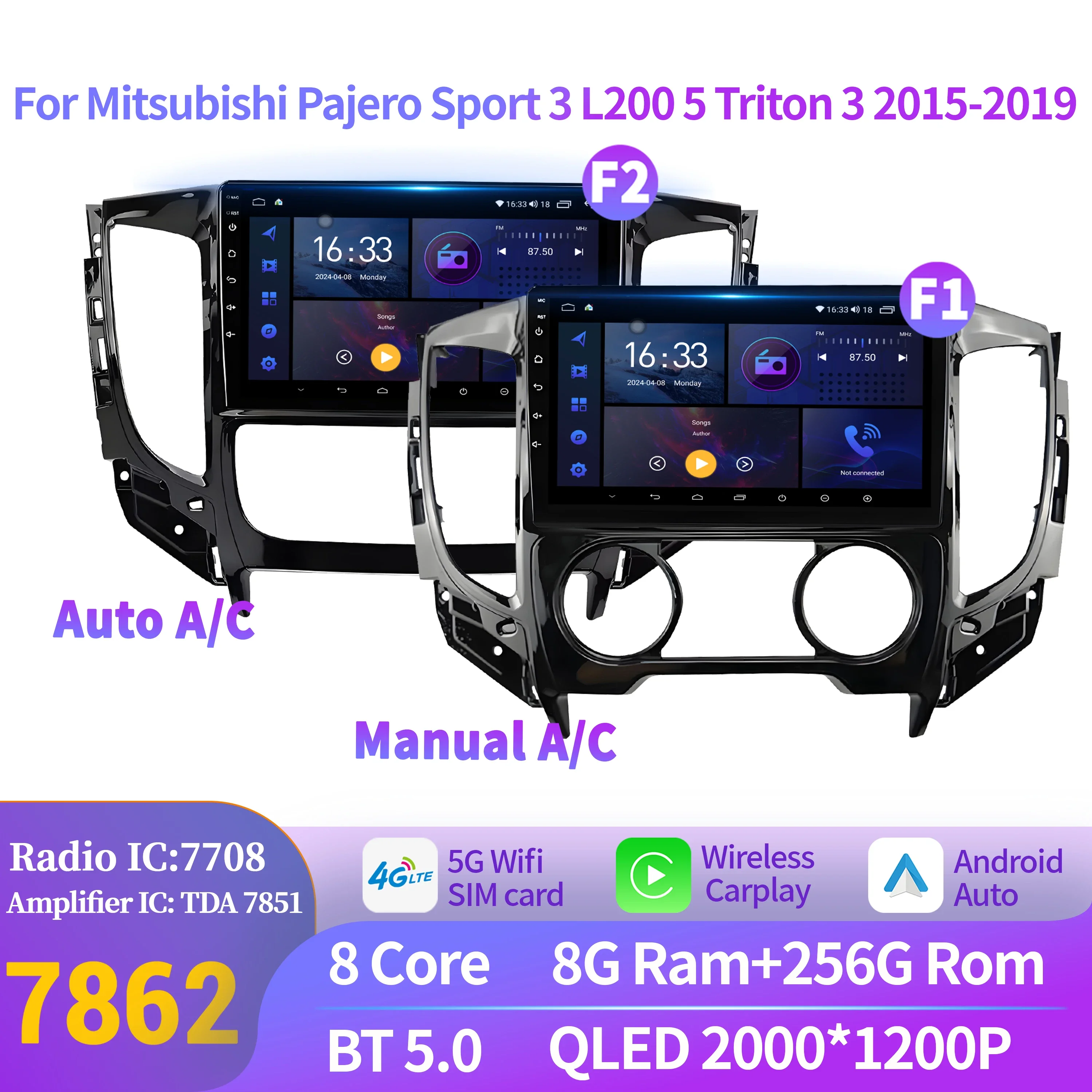 For Mitsubishi Pajero Sport 3 L200 5 Triton 3 2015-2019 Car Radio Multimedia Wireless Android 14 Navigation 2K QLED Screen
For Mitsubishi Pajero Sport 3 L200 5 Triton 3 2015-2019 Car Radio Multimedia Wireless Android 14 Navigation 2K QLED Screen