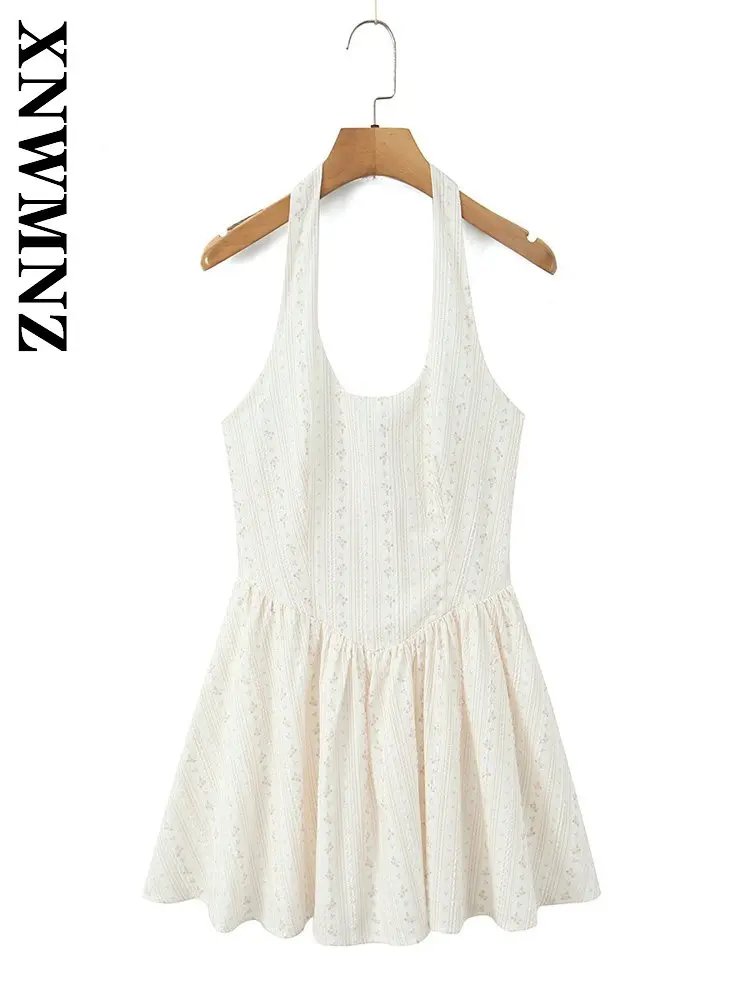 XNWMNZ 2026 Summer Woman Bohemian Casual Sleeveless Halter Print Short Dresses Holiday Party Spring Lady Chic Thin Slim Dress
XNWMNZ 2026 Summer Woman Bohemian Casual Sleeveless Halter Print Short Dresses Holiday Party Spring Lady Chic Thin Slim Dress