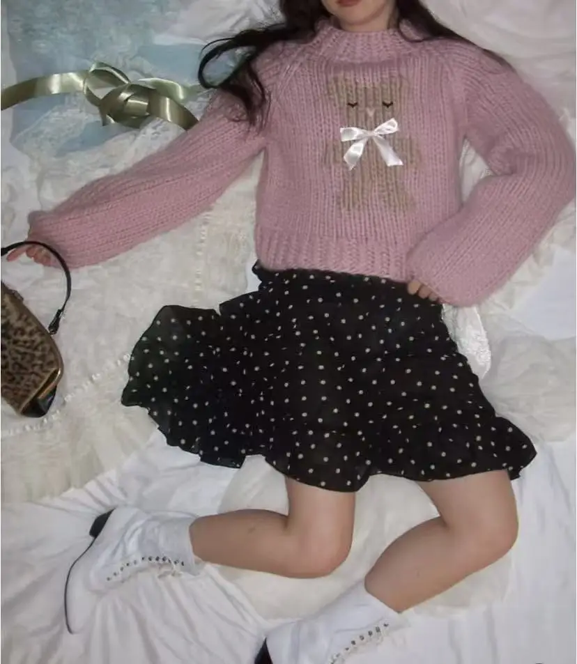 Spring fashion new solid color teddy bear ribbon comfortable wool pullover sweater women's customized handmade sweater top
Spring fashion new solid color teddy bear ribbon comfortable wool pullover sweater women's customized handmade sweater top