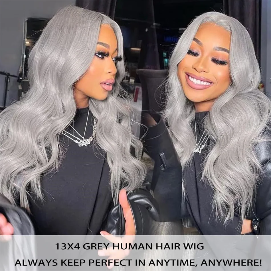 Glueless Silver Grey Lace Front Wigs Human Hair Pre Plucked Silver Body Wave Human Hair Wig13x4 HD Transparent Lace Frontal Wig
Glueless Silver Grey Lace Front Wigs Human Hair Pre Plucked Silver Body Wave Human Hair Wig13x4 HD Transparent Lace Frontal Wig