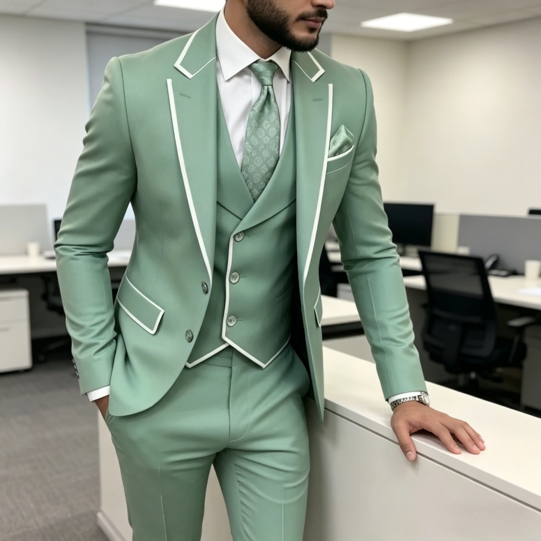 Mint Green And White Formal Men Suit Groom Groomsman Wedding Party Prom Business Male Tuxedos 3 Piece Set Blazer Vest Pants
Mint Green And White Formal Men Suit Groom Groomsman Wedding Party Prom Business Male Tuxedos 3 Piece Set Blazer Vest Pants
