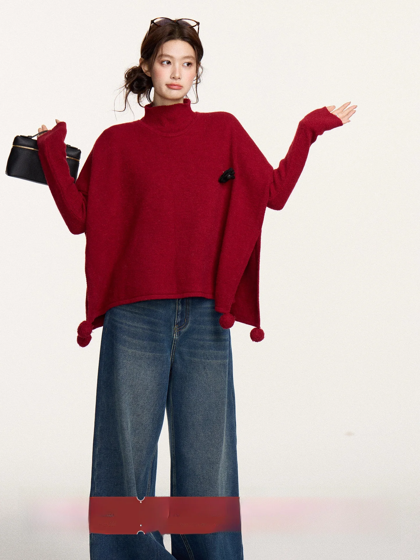 Warm Knitted oulder Wrap Sweater High Collar Casual Loose Women's Winter Faion Thermal Knitwear Set Red Color
Warm Knitted oulder Wrap Sweater High Collar Casual Loose Women's Winter Faion Thermal Knitwear Set Red Color