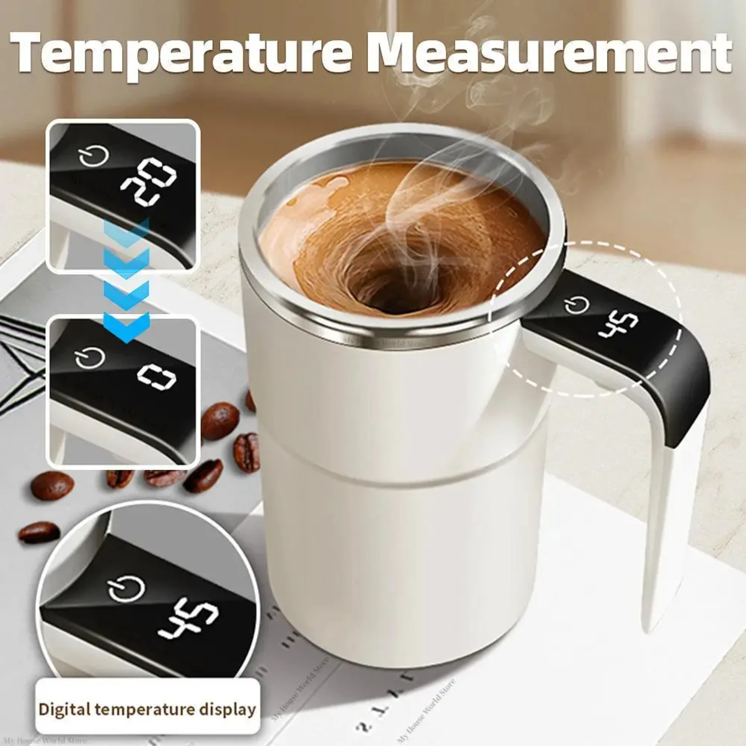Rechargeable Portable Automatic Stainless Steel Coffee Stirring Mixer Cup with Rotating Self-Stirring Technology
Rechargeable Portable Automatic Stainless Steel Coffee Stirring Mixer Cup with Rotating Self-Stirring Technology