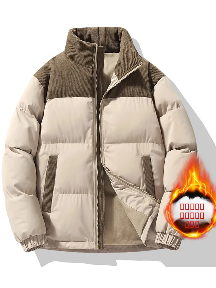 Warm Cotton Jaet Men's Stand Collar Trendy Patchwork Corduroy Youth Outerwear Coat Thiened Winter Casual Loose Fit
Warm Cotton Jaet Men's Stand Collar Trendy Patchwork Corduroy Youth Outerwear Coat Thiened Winter Casual Loose Fit