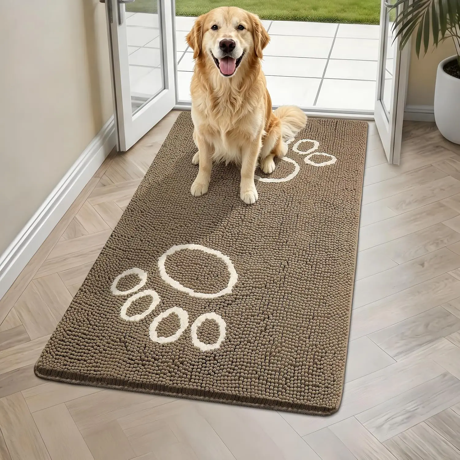 Super Absorbent Dog Door Mat, 48"x30" Anti Slip, Washable Pet Rug for Muddy Paws
Super Absorbent Dog Door Mat, 48"x30" Anti Slip, Washable Pet Rug for Muddy Paws