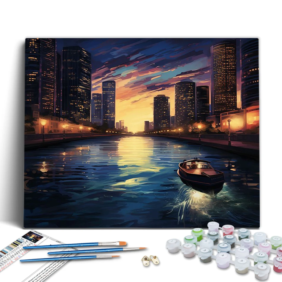 1pc frameless Paint By Numbers City evening boat scenery Paint Kit Drawing Paintings On Number Canvas Picture Crafts Supplies Ad
1pc frameless Paint By Numbers City evening boat scenery Paint Kit Drawing Paintings On Number Canvas Picture Crafts Supplies Ad