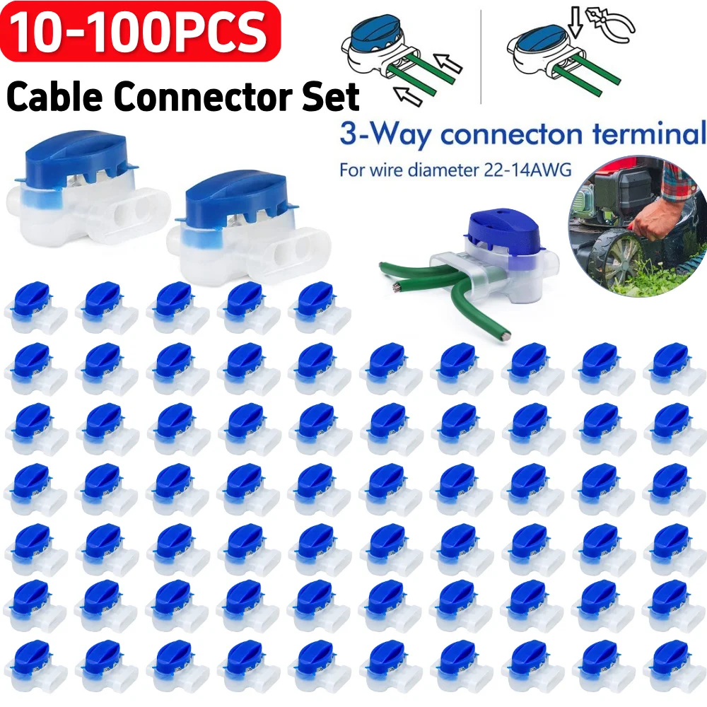 100Pcs Electric Cable Connectors Waterproof Connection Terminals Without Stripping for Gardena/Husqvarna/Worx/Robomow Lawnmower
100Pcs Electric Cable Connectors Waterproof Connection Terminals Without Stripping for Gardena/Husqvarna/Worx/Robomow Lawnmower