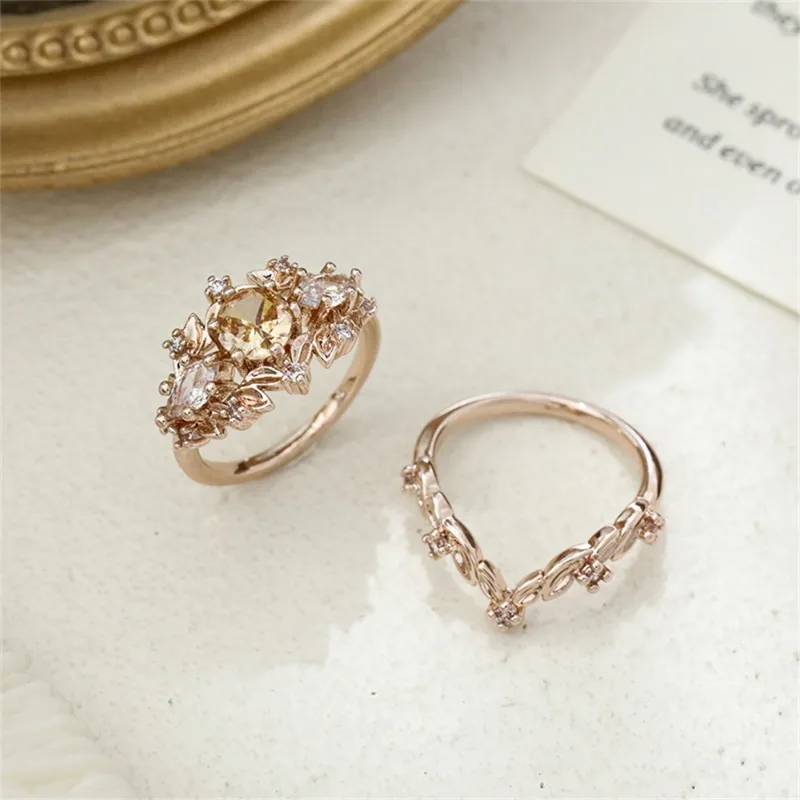 Trendy Women's Ring Small Fresh Copper Inlaid Zircon Ring Two-piece Set Fashionable and Personalized Luxury Wedding Party
Trendy Women's Ring Small Fresh Copper Inlaid Zircon Ring Two-piece Set Fashionable and Personalized Luxury Wedding Party