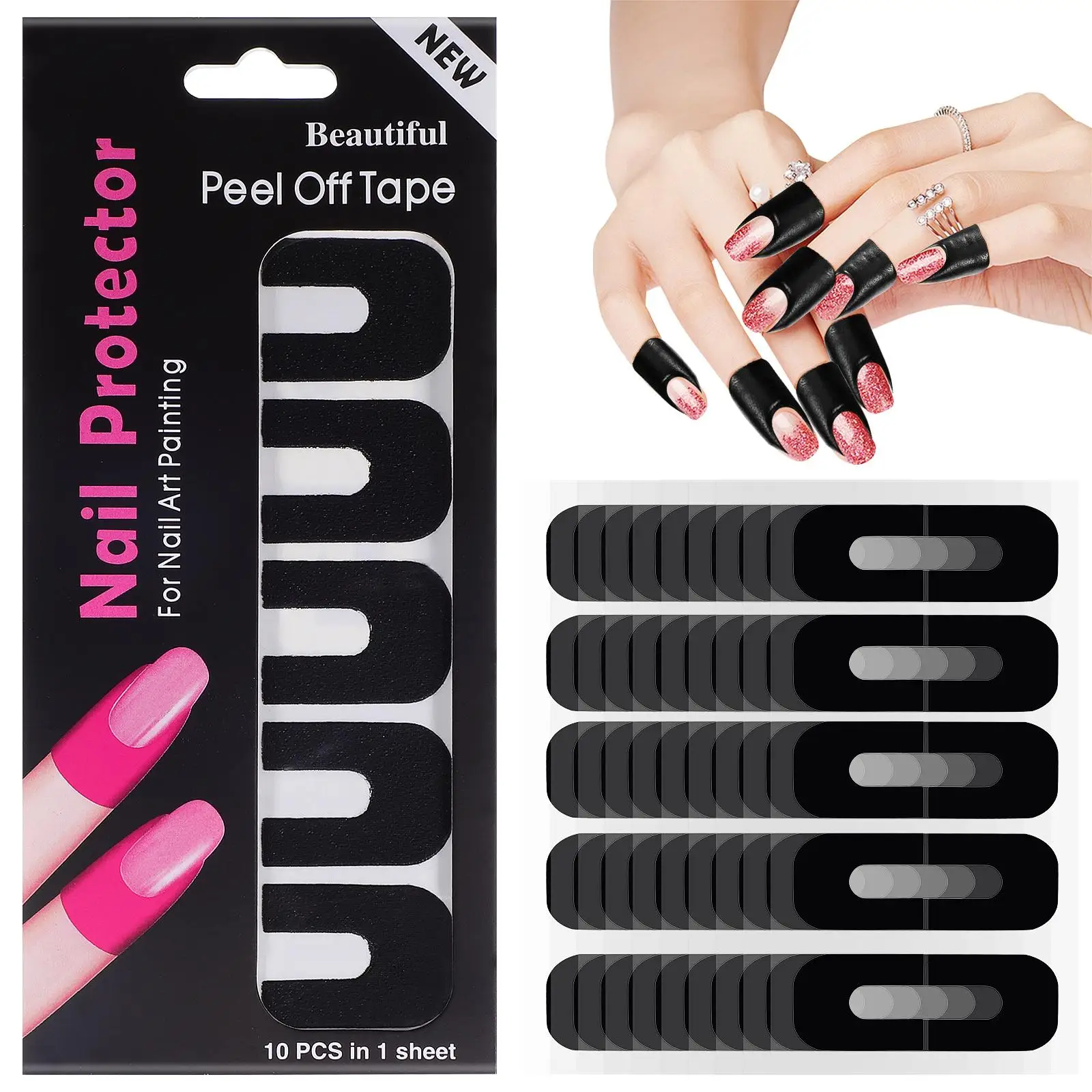 100 Sheets Black Anti-spill Stickers Protector Soft Silicone Non-slip Universal Size Nail Polish Guards For Fingers Nail Care
100 Sheets Black Anti-spill Stickers Protector Soft Silicone Non-slip Universal Size Nail Polish Guards For Fingers Nail Care