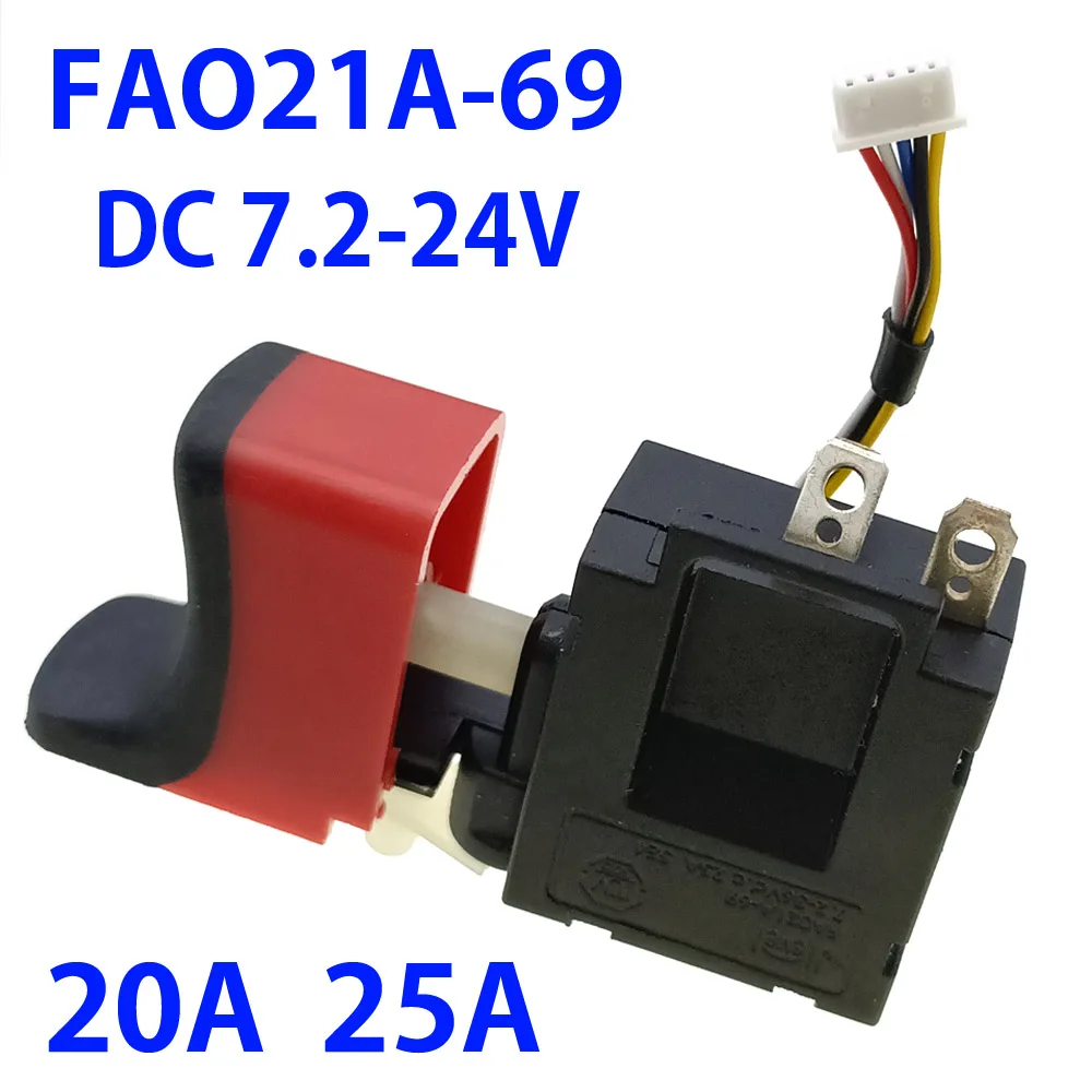FA021A-69 switch 5wire DC7.2-24V 20/25A Electric drill switch Electric wrench press switch forward reverse speed control switch
FA021A-69 switch 5wire DC7.2-24V 20/25A Electric drill switch Electric wrench press switch forward reverse speed control switch