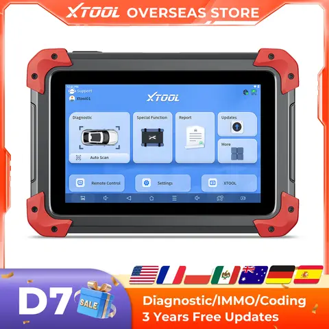 XTOOL D7 V2.0 OBD2 Scanner All System Car Diagnostic Tool Bi-directional Automotive Tool ECU Coding with 39+ Service Function