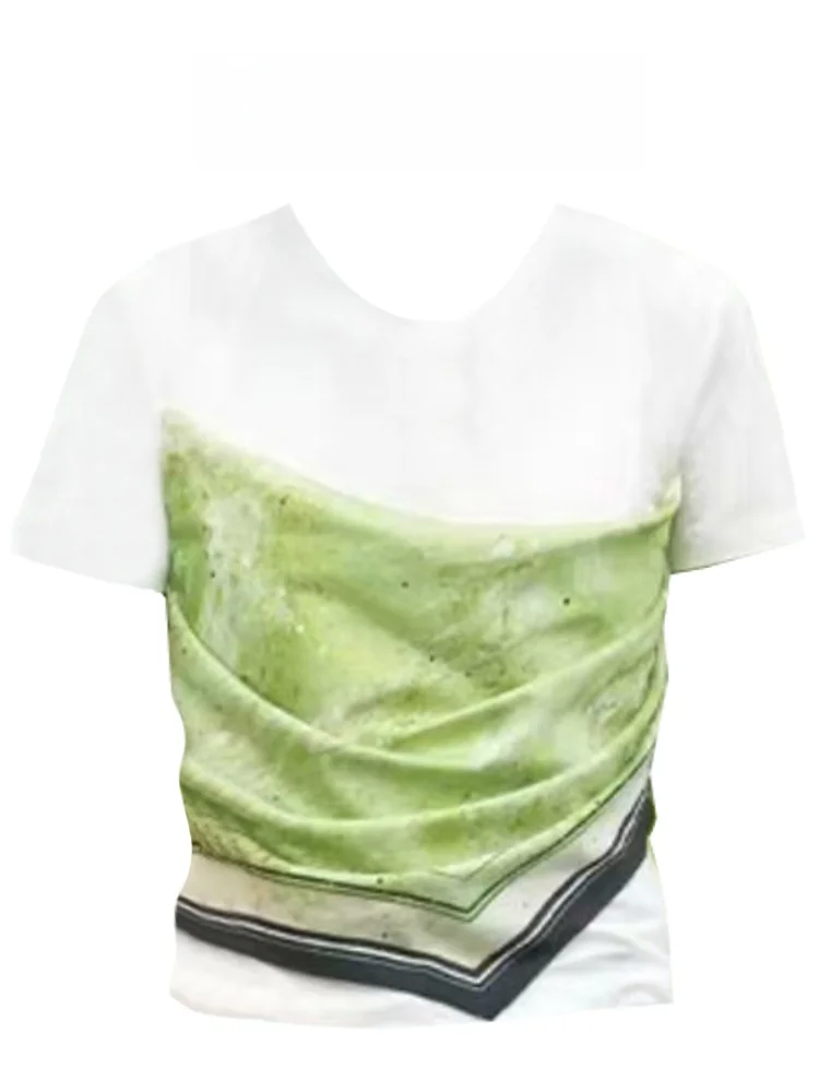 Elegant White Splice Short Sleeve T-Shirt Women's Summer Sweet And Spicy Short Style Slimming Top Korean Style Commute
Elegant White Splice Short Sleeve T-Shirt Women's Summer Sweet And Spicy Short Style Slimming Top Korean Style Commute