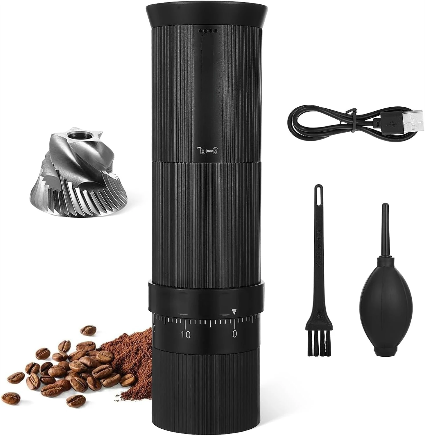 Portable Electric Rechargeable Coffee Bean Grinder with Stainless Steel Conical Adjustable Settings One-Click Grinding
Portable Electric Rechargeable Coffee Bean Grinder with Stainless Steel Conical Adjustable Settings One-Click Grinding