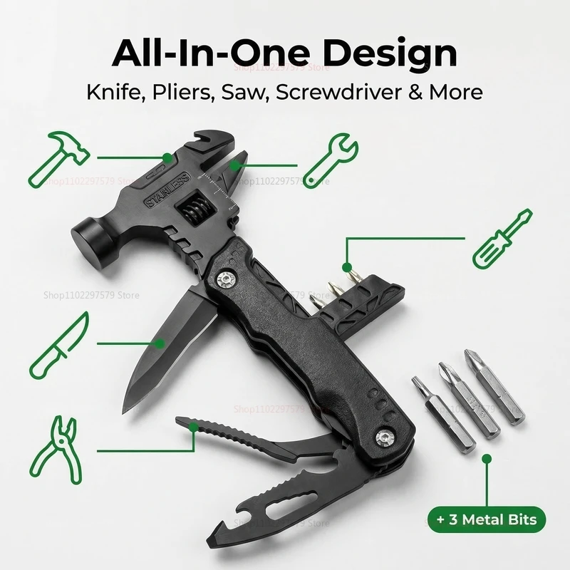 Multi functional Wrench Hammer Combination Universal Folding Pliers Tool Hand Tools for DIY Repairs Automotive Camping
Multi functional Wrench Hammer Combination Universal Folding Pliers Tool Hand Tools for DIY Repairs Automotive Camping