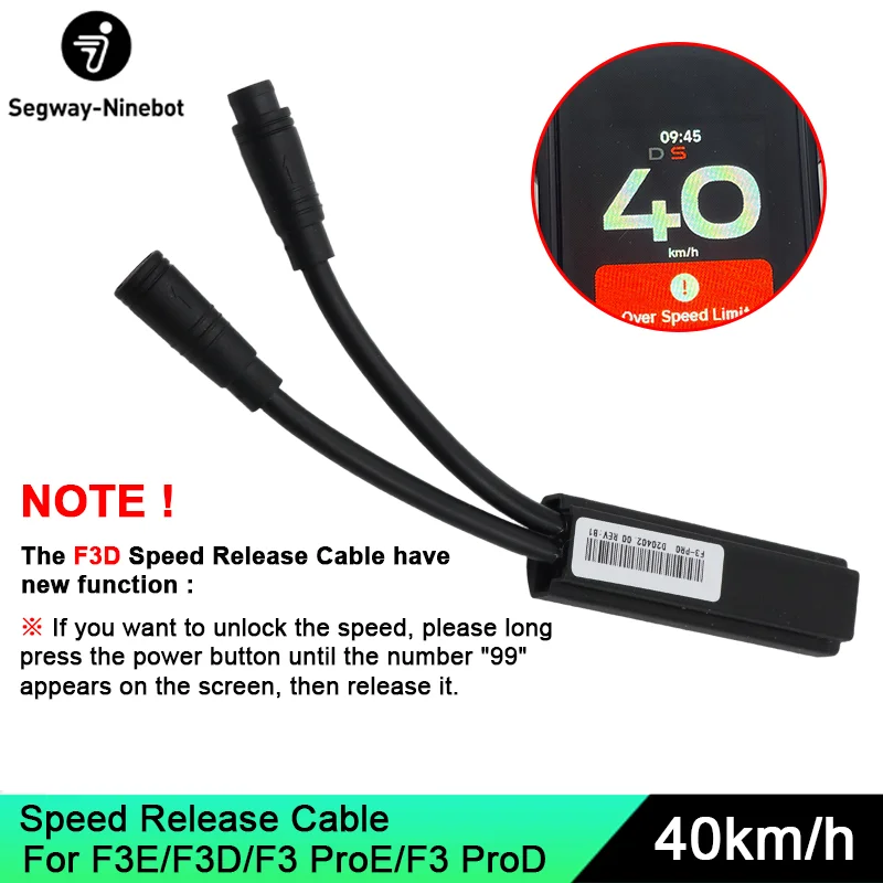 40km/h Unlocking speed Line for Ninebot by Segway F3 E/F3D/F3 ProE/F3 ProD E-Scooter Customized Release Speed limit Cables
40km/h Unlocking speed Line for Ninebot by Segway F3 E/F3D/F3 ProE/F3 ProD E-Scooter Customized Release Speed limit Cables