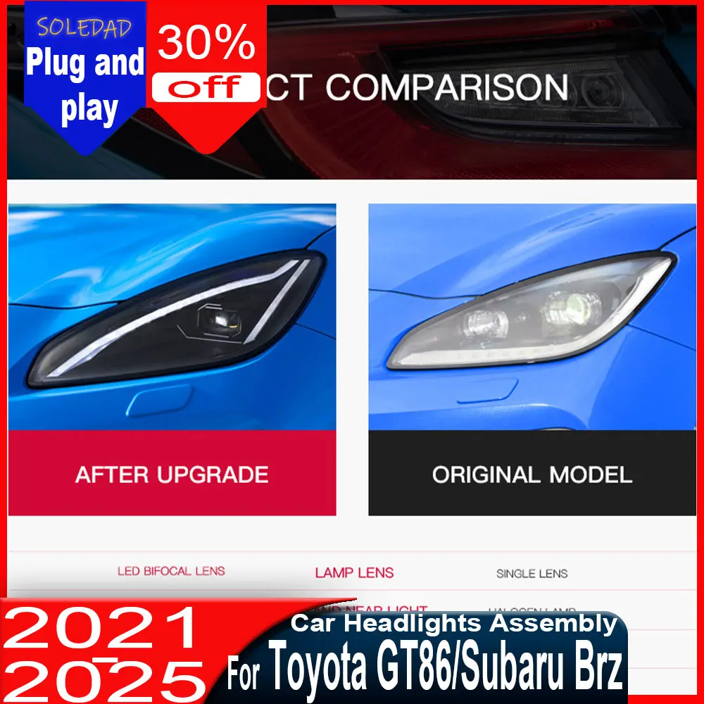 Car Headlights For Toyota GR86 2021 2022 2023 for Subaru BRZ LED Projetor Headlamp Daytime Running Light car Accessories
Car Headlights For Toyota GR86 2021 2022 2023 for Subaru BRZ LED Projetor Headlamp Daytime Running Light car Accessories