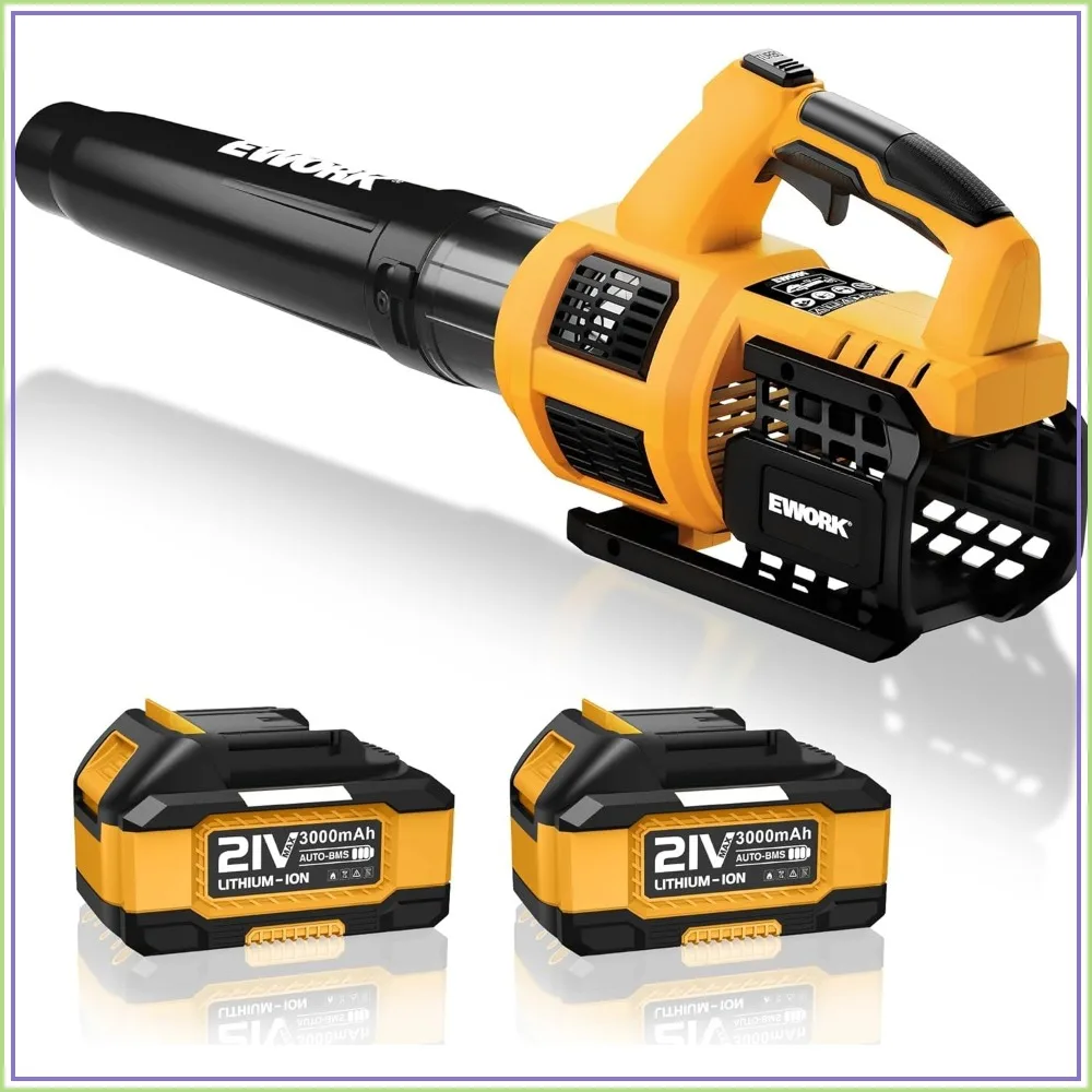 Cordless Leaf Blower 21V Handheld with 2X 3.0Ah Batteries & Fast Charger 550CFM 150MPH Lightweight 3.2Lbs for Lawn Care Yard Patio
Cordless Leaf Blower 21V Handheld with 2X 3.0Ah Batteries & Fast Charger 550CFM 150MPH Lightweight 3.2Lbs for Lawn Care Yard Patio