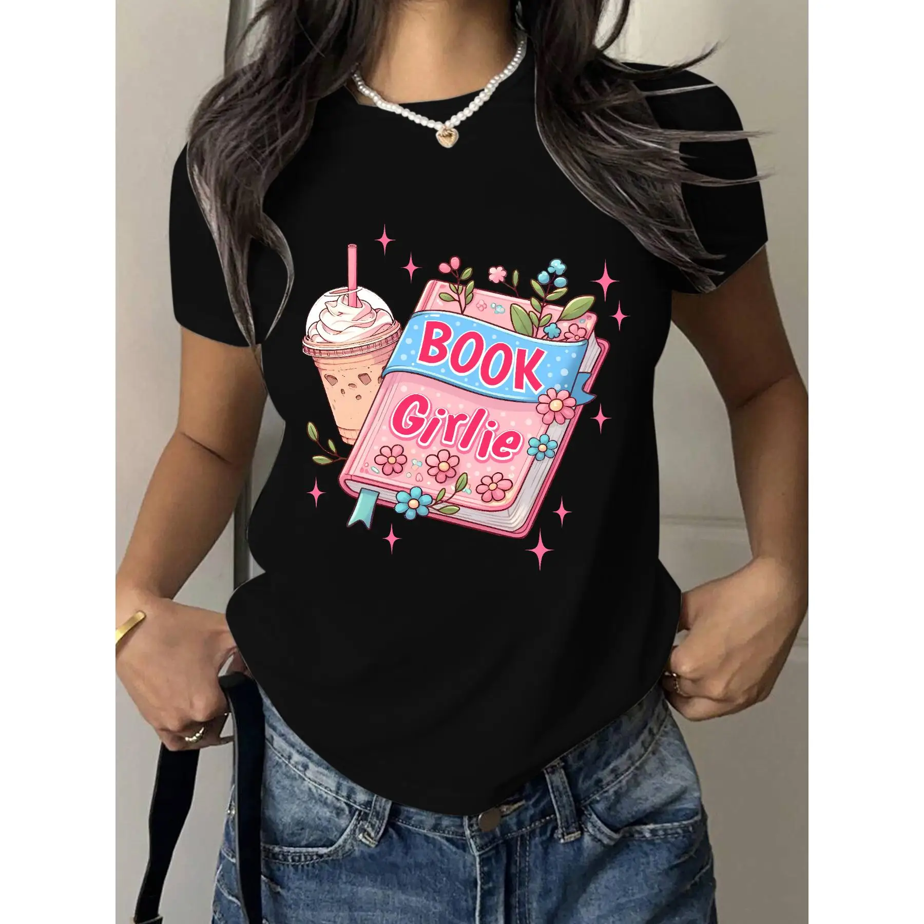 "BOOK GIRLIE" T-Shirt Women's Cute Bookworm Graphic Tee Book Lover Coffee Gift Librarian Student Cotton Top
"BOOK GIRLIE" T-Shirt Women's Cute Bookworm Graphic Tee Book Lover Coffee Gift Librarian Student Cotton Top