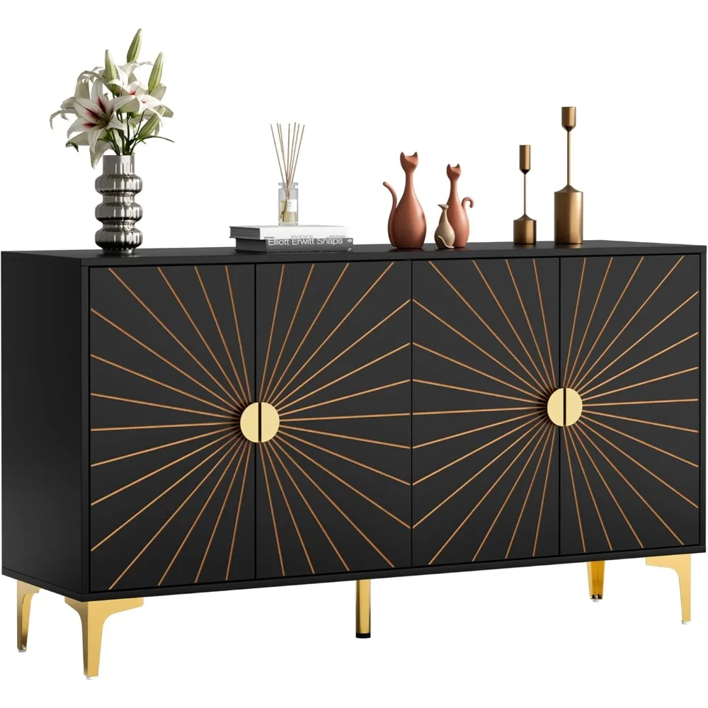 Modern Sunlight Accent Storage Cabinet with Metal Handles & Legs,Long Console Cabinet with Doors & Adjustable Shelves
Modern Sunlight Accent Storage Cabinet with Metal Handles & Legs,Long Console Cabinet with Doors & Adjustable Shelves