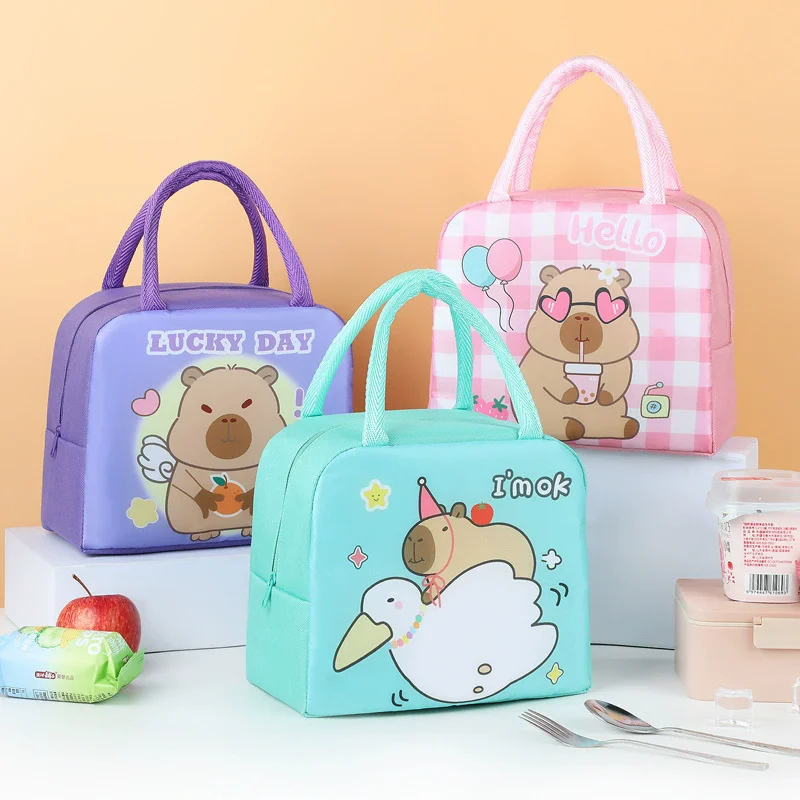 Cartoon Capybara Insulated Lunch Bag - Portable Thermal Bento Box Eco-Friendly Meal Tote for Kids School Food Container
Cartoon Capybara Insulated Lunch Bag - Portable Thermal Bento Box Eco-Friendly Meal Tote for Kids School Food Container