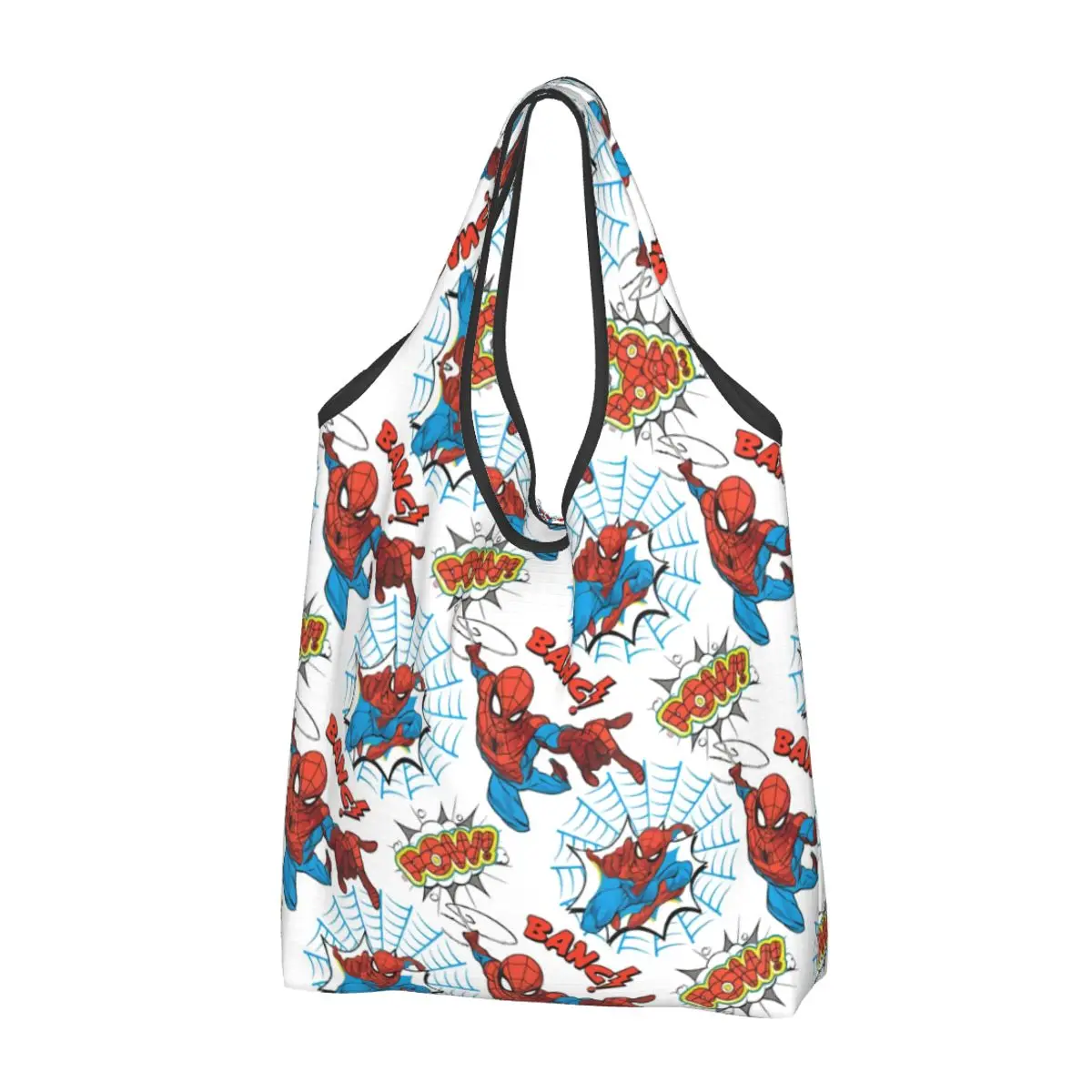 Custom Spider Man Pow Shopping Bag Women Portable Big Capacity Grocery Shopper Tote Bags
Custom Spider Man Pow Shopping Bag Women Portable Big Capacity Grocery Shopper Tote Bags