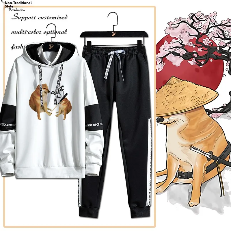 Autumn Winter Cheems Hoodie Sweatpants Set Long Sve Polyester Youth Casual Sportswear Two-Piece Set Streetwear Trendy
Autumn Winter Cheems Hoodie Sweatpants Set Long Sve Polyester Youth Casual Sportswear Two-Piece Set Streetwear Trendy