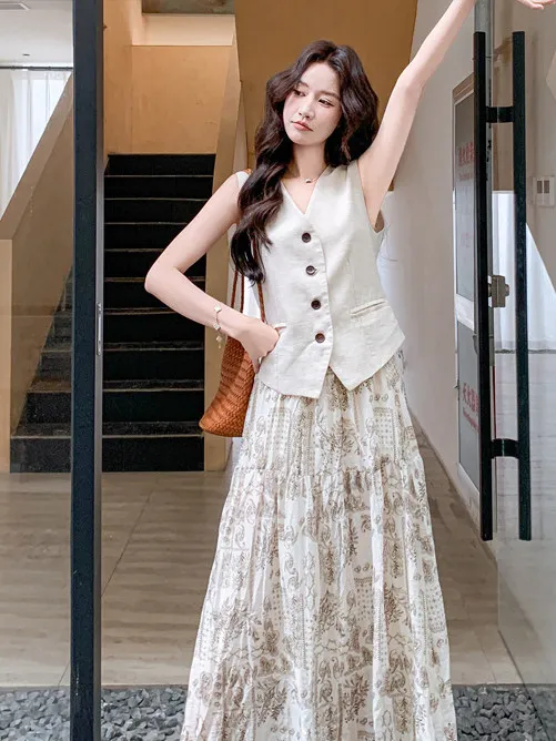 Retro Print A-Line Midi Skirt Women's High Waist Slim Elastic Waist Loose Lazy Style Black Long Skirt Breathable Polyester
Retro Print A-Line Midi Skirt Women's High Waist Slim Elastic Waist Loose Lazy Style Black Long Skirt Breathable Polyester