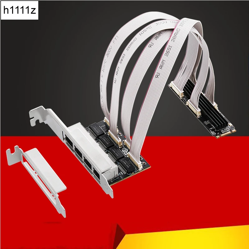 M.2 to 4 Ports RJ45 Gigabit Ethernet Network Card B+M Key 10/100/1000Mbps NIC Network Cards RealTek RTL8111H Chip NAS For Gaming
M.2 to 4 Ports RJ45 Gigabit Ethernet Network Card B+M Key 10/100/1000Mbps NIC Network Cards RealTek RTL8111H Chip NAS For Gaming