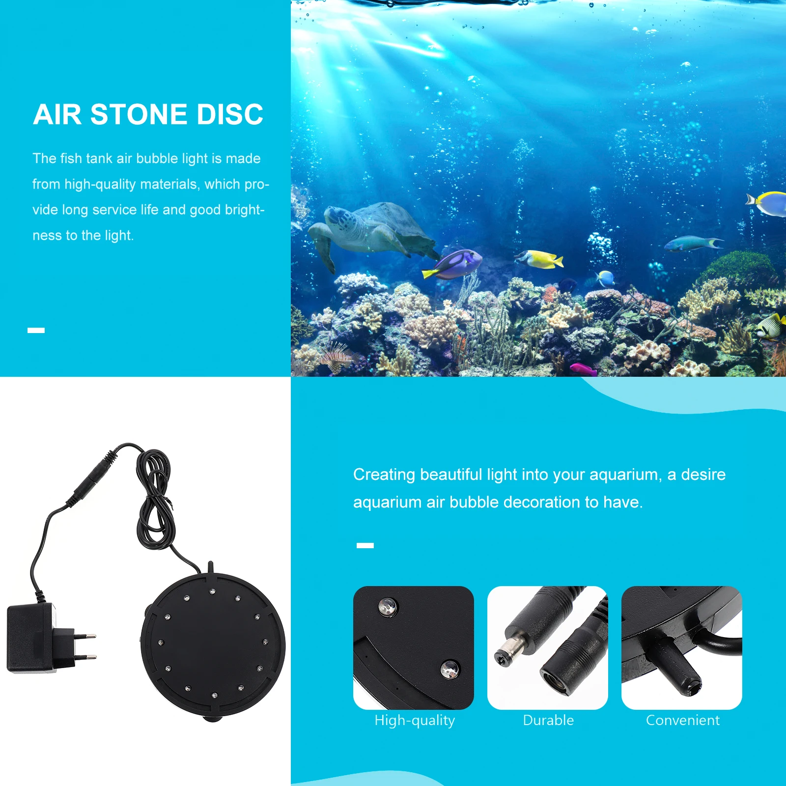 Fish Tank Bubble Lamp Round Disc Shape Air Bubbler Stone Plastic Aquarium LED Light
Fish Tank Bubble Lamp Round Disc Shape Air Bubbler Stone Plastic Aquarium LED Light