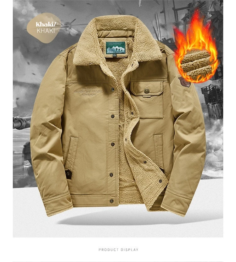 Plus Size Men's Thick Standing Collar Warm Coat Windproof and Heat-insulating Jacket 2025 New Men's Winter Wool Lined Jacket
Plus Size Men's Thick Standing Collar Warm Coat Windproof and Heat-insulating Jacket 2025 New Men's Winter Wool Lined Jacket