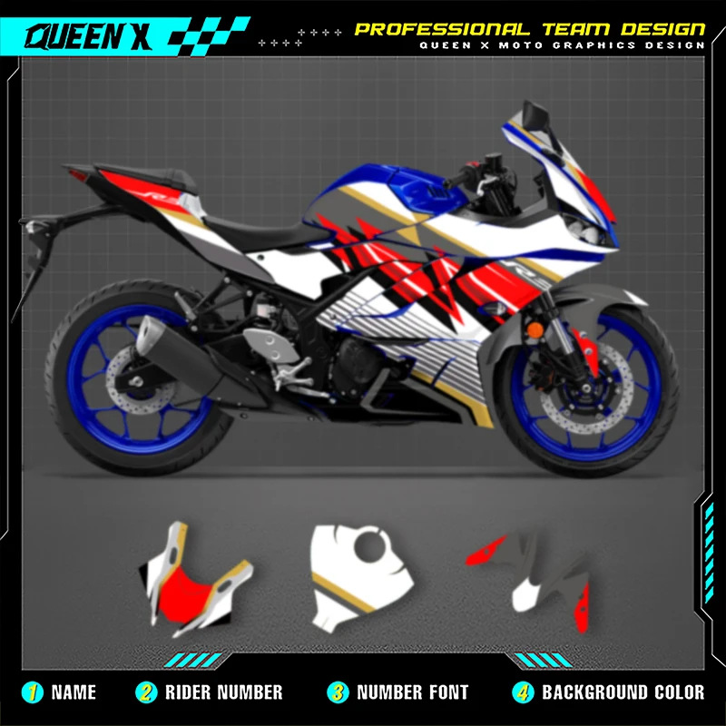 Queen X MOTOR For YAMAHA R3 2019 2020 2021 2022 2023 r3 Full Fairing Motorcycle Graphics Decals Stickers Kits 004
Queen X MOTOR For YAMAHA R3 2019 2020 2021 2022 2023 r3 Full Fairing Motorcycle Graphics Decals Stickers Kits 004