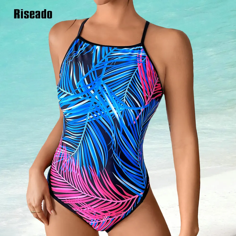 Riseado One Piece Swimsuit Leaf Print Cross Back Bathing Suits Swimwear for Women
Riseado One Piece Swimsuit Leaf Print Cross Back Bathing Suits Swimwear for Women