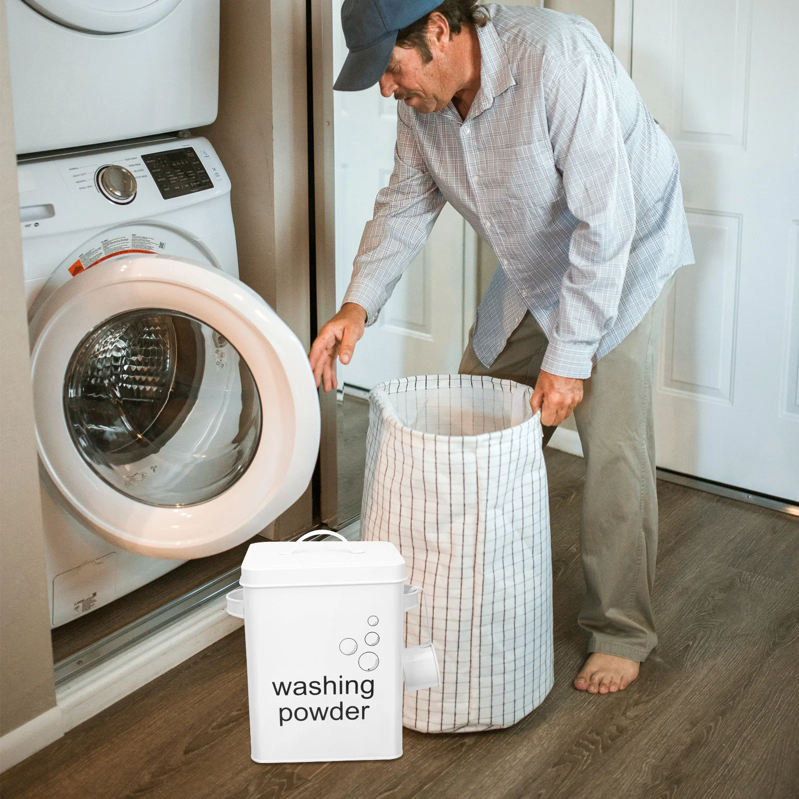 Iron Laundry Powder Bucket Lidded Sturdy Handle White Metal Container Storage Holder Laundry Room Organizer Fabric Softener
Iron Laundry Powder Bucket Lidded Sturdy Handle White Metal Container Storage Holder Laundry Room Organizer Fabric Softener