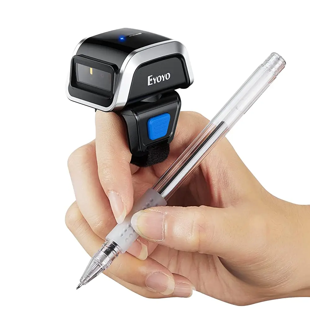 Eyoyo Mini 2D Barcode Scanner QR Auto-Sense Scanning Ring Wearable Design Bluetooth 4.0 w/ Prefix & Suffix
Eyoyo Mini 2D Barcode Scanner QR Auto-Sense Scanning Ring Wearable Design Bluetooth 4.0 w/ Prefix & Suffix