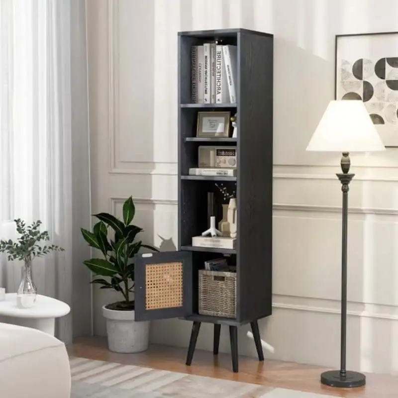 4 Tiers Rattan Storage Cabinet with Slim Design-Black
4 Tiers Rattan Storage Cabinet with Slim Design-Black