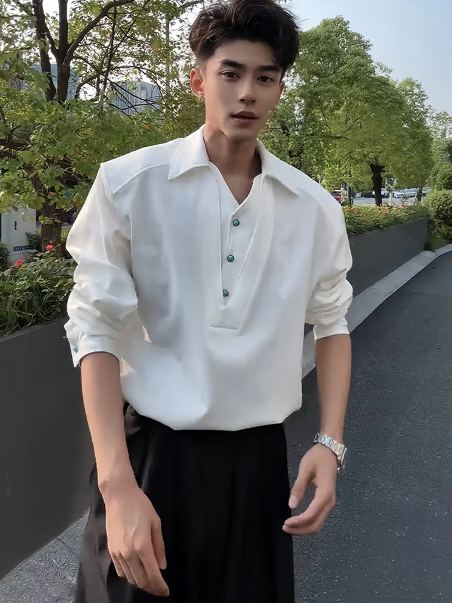 Casual Style Long Sleeve V-Neck Shirt Men's Autumn American High-End Feeling Pullover Shirt Preppy Style Fake Two-Piece Shirt
Casual Style Long Sleeve V-Neck Shirt Men's Autumn American High-End Feeling Pullover Shirt Preppy Style Fake Two-Piece Shirt